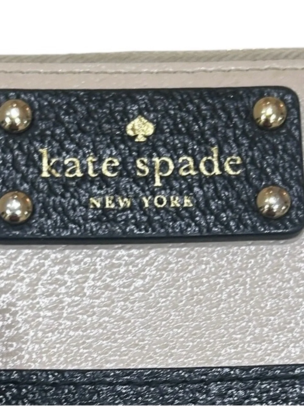 kate spade New York Two-Tone Black & cream pebble leather Zip Wallet - Picture 5 of 6